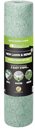 Growtrax Biodegradable Grass Seed Mat - 100 sqft Year Round Green - Grass Seed and for Lawns, Dog Patches & Shade - Just Roll, Water & Grow - No Fake or Artificial Grass