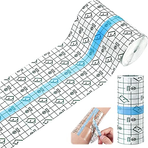 Wasserdicht Transparent Bandage,10 cm x 5 m Pflaster Rolle Medizinisches Klebeband,Transparentes Pflaster Rolle,Tattoo Verband,Wasserdichter Verband,zum Duschpflaster, Antiallergisch, Sport, Duschen