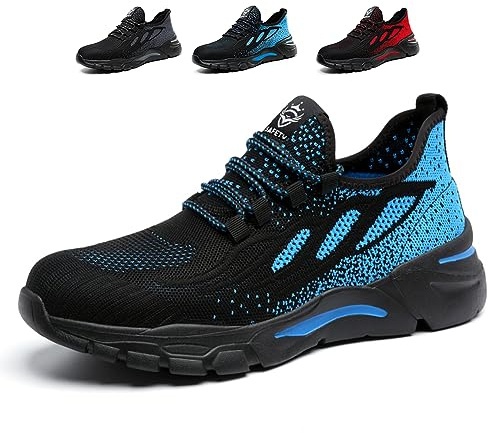 NuCamper Scarpe Antinfortunistiche Uomo Donna Scarpe da Ginnastica in Acciaio Leggere e Traspiranti Scarpe da Antiscivolo Sneaker Lavoro Scarpe di Sicurezza Scarpe Protettive