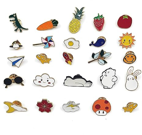 SKHAOVS 25 Stück Cartoon Brosche Pin Emaille Pin Abzeichen Niedlich Brosche Pins Set Metall Abzeichen Pins Anstecknadeln Set für Jacken Rucksäcke Hut DIY Handwerk, Einheitsgröße, Kunststoff