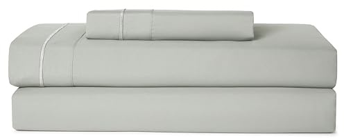 Casual Living Twin Sheets Set 3 Piece Cooling Sheets with 1 Pillowcase Soft Microfiber Hypoallergenic Washable Bed Set Deep Pocket Lightweight Bedding Elasticized for Dorm or Bunk, Twin, Sage Green