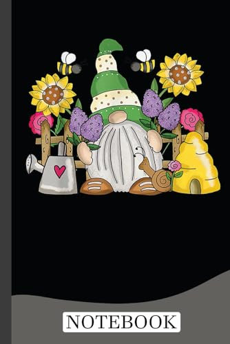 Cute Flower Garden Gnome Notebook