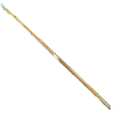 BambooMN Canna da pesca vintage in bambù naturale da 4,3 m con galleggiante, amo, lenza e piombo, costruzione in 3 pezzi, 2 set