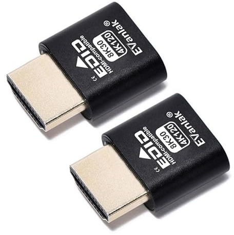 Adaptateur d'affichage virtuel HDMI 8K 120 Hz - Émulateur de moniteur haute résolution | Prend en charge HDMI 2.1, simule l'affichage 8K @ 30 Hz/4K @ 120 Hz | Idéal pour les tests GPU, les serveurs