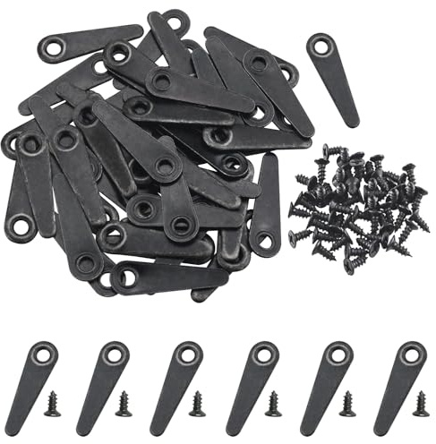 ZZLZX 50PCS Picture Frame Back Clip Clip with 50 Screws Picture Board Back Platen Clip Clip Clip Metal Turnbuckle Wall Decorative Parts Snap Fasteners for Picture Frames Hanging Artwork Picture Black