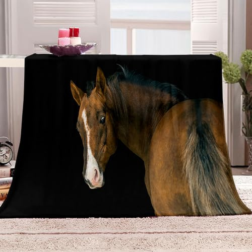 KQYLBM Caballo Mantas De Lana Cobija De Invierno Manta De Pelo Suave Manta De Sofa 150 X 200 Cm
