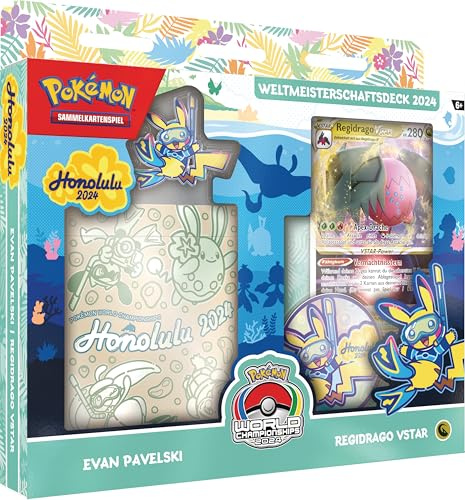 Pokémon-Sammelkartenspiel: Weltmeisterschaftsdeck 2024 - Evan Pavelski - Regidrago-VSTAR (1 vollständiges Deck mit 60 Karten & Zubehör)
