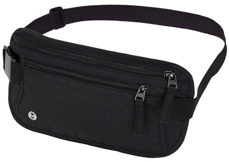 Luckwaii Money Belts for Travel Hidden, Passport Holder Secure Hidden Travel Wallet with RFID Blocking, Under Clothes Bumbag Secure Fanny Pack Security Pouch Anti Pickpocket Belt Wallets for Men Women