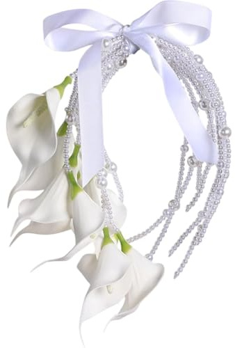Casiler Hochzeitssträuße, Calla-Arum-handblumen, Perlenarmband, Brautstrauß-Foto, Fortgeschrittene Fotografie-Requisiten