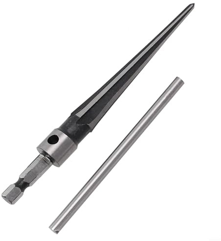 Yuanpgky 3-13mm Hand Held Tapered Reamer with T-Handle and 6 Flute Beveling Cutting Drill Tool for Woodworking and Bridge Pin Holes Made of Hardened Carbon Steel