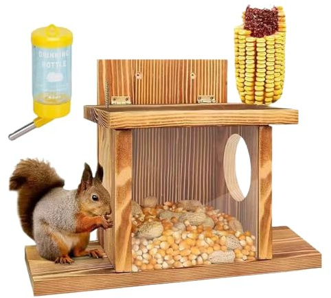 s per scoiattoli da esterno,Casa in legno resistente e divertente | Casa-di mais da esterno per scoiattoli | per fauna selvatica noci mais nidificazione giardino albero inverno