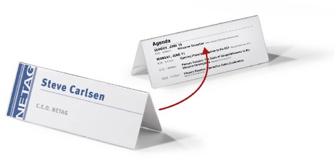 Durable Namensschild Dachaufsteller (Acryl, 61/122 x 210 mm) 10 Stück, transparent, 803419