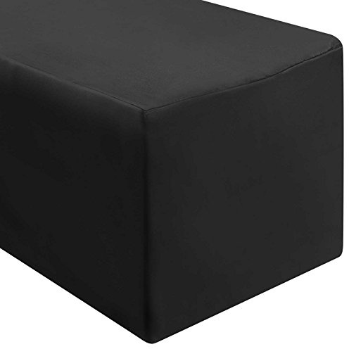 Lann's Linens - 6' Premium Fitted Tablecloth for 72 x 30 Rectangular Table - Wedding/Banquet/Trade Show - Polyester Cloth Fabric Cover - Black