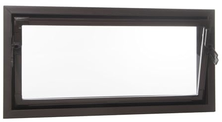 ACO 900x600mm Einfachglas Nebenraumfenster mit Kippflügel braun Kellerfenster