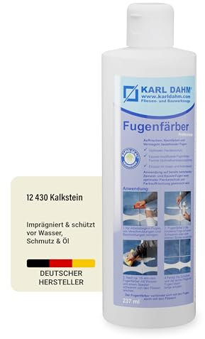 Karl Dahm® Fugenfärber Kalkstein 237 ml – Hochwertige Fugenfarbe für Innen & Außen | Wasser- & schmutzabweisend | Einfache Anwendung | Art. 12430