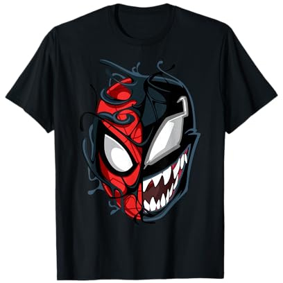 Marvel Spider-Man Peter Venom Split Face T-Shirt