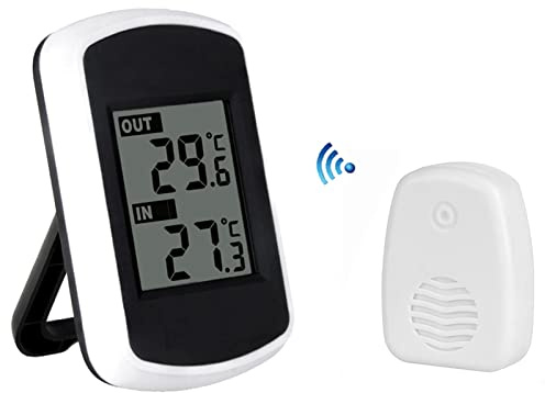 Kavolet Thermomètre hygromètre, Thermomètre sans Fil numérique LCD, Mesure de la température d'intérieur et d'extérieur, Testeur de météo environnementale