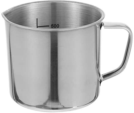 iplusmile Gobelet gradué en acier inoxydable de 500 ml avec poignée et balance pour bar, fête, vin, cocktail, boisson, lait, café