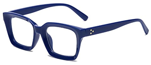 YUELUQU Blaulichtfilter Brille ohne Sehstärke für Damen Herren Rechteckige große Rahmen UV400 Schutzbrille