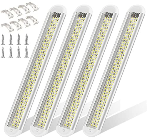 120 LED Universal Lichtleiste 12V LED Lichtleiste Innenbeluchtung für den Innenbereich 12 Volt Led Lampen für Van Wohnmobil LKW Camper Boot mit An-/Aus-Schalter (4 Stück)