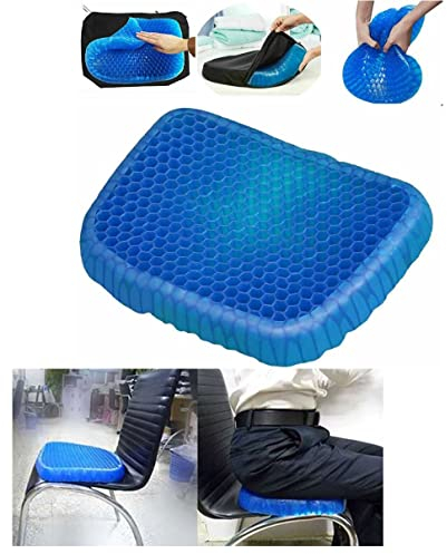 1 x GEL Seat Cushion With Cover -EGG Seat Cushion, Tailbone & Lumbar Support, Truck Driver, Wheelchair, Office Chair, HONEYCOMB Seat Cushion, Orthopaedic Seat Cushion Support Pad (1 Cushion)