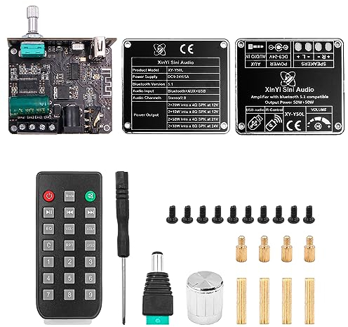 Alnicov HiFi-grade 50W + 50W Stereo Bluetooth modulo scheda amplificatore di potenza digitale a doppio canale con telecomando Y50L