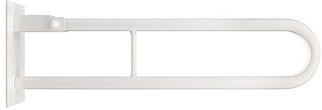 Aquabad® klappbarer Stahl Wandstützgriff Haltegriff in Weiß, 80 cm