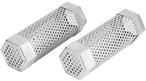 Jerliflyer Pellet-Räucherrohr, 2 Stück, BBQ-Grill, Netzrohr, Pellets-Räucherbox, 15,2 cm, Edelstahl-Grillzubehör Für Elektrische Gaskohle(Hexagon)