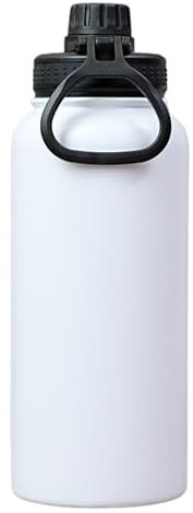 SAMNATE Insulated Stainless Steel coffee Flask - 1L(34oz) Large Capacity thermal flask for Hot and Cold Drinks - Leakproof Travel hot water Flask with Cup for Coffee, Tea, Water (White)