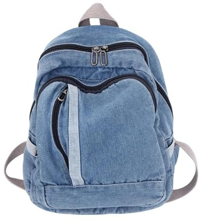 FULUJIDI Rucksäcke Daypacks Rucksack Denim Daypack Doppel Schulter Tasche Blau Jean Rucksack Schult Asche Schult Asche Für Frauen Mädchen Einkaufen