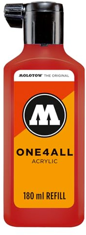 Molotow One4All Refill Acryl 180ml (Tinte zum Nachfüllen von Acrylmarkern, hochdeckend und permanent, schnell trocknend, für fast alle Untergründe) 245 himbeerrot