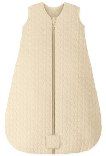 Unnivoll Schlafsack Baby Winter 2,5 Tog Baby Schlafsack 0-6 Monate Baumwolle Babyschlafsack Neugeborene Winterschlafsack Baby Warm und Weich 67 cm für Jungen Mädchen Aprikose