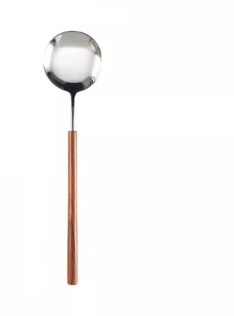 Cuillères À Dessert Cuillère à Long manche, fourchette à manche en bois, cuisine domestique, vaisselle en acier inoxydable, couteau et fourchette à Dessert, petite cuillère Vaisselle De Cuisine