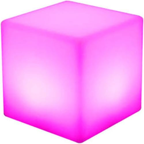 Queeucaer LED-Würfel bunter quadratischer Hocker, Bunter Quadratischer Hocker mit Fernbedienung,30 * 30 * 30cm,Sitzwürfel, quadratischer Barhocker, dimmbare farbige