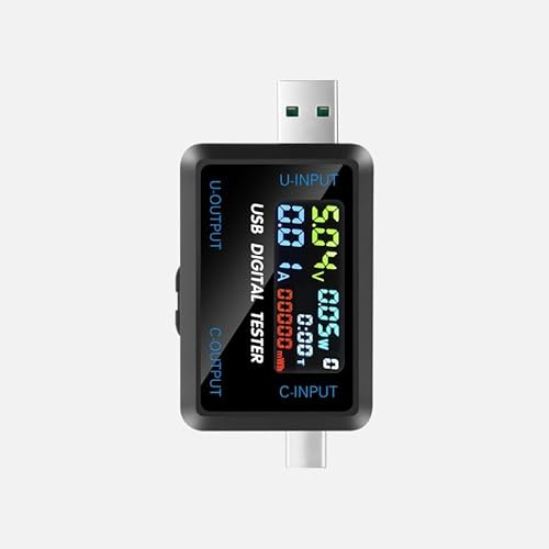 USB-testare USB C kabeltestare USB multimeter 4,5–36 V 0–5 A, spänning ström kapacitet, USB-strömmätare voltmeter amperemeter, digital power meter testare mätare för laddare