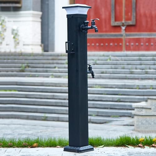 guoyjmm Colonna per Rubinetto da Giardino con Luce Solare, colonnina per Fontana di irrigazione con portagomma, Rubinetto Verticale antigelo, Lavaggio per irrigazione nel Cortile