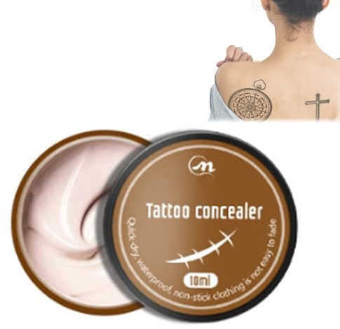 Eazerom 09 Tattoo Concealer Für Körper,Tattoo Abdeckung Creme,Tattoo Abdecken Wasserfest,Wasserdicht Tattoo Cover Hohe Abdeckung Concealer,Lang Anhaltend Body Concealer Primer Makeup,Scar Concealer