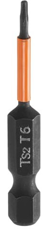 sourcing map Punta per cacciavite a testa Torx T6 da 50 mm lunga da 1/4 di pollice con gambo esagonale magnetico a prova di manomissione a 6 punte punte per cacciavite a stella punte per trapano in
