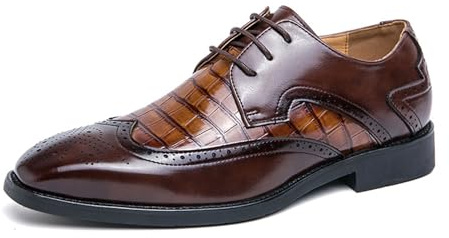 Chaussures en Cuir Oxford pour Hommes Style Brogue Formelles pour Soirées Mariages Banquets,Marron,43 EU