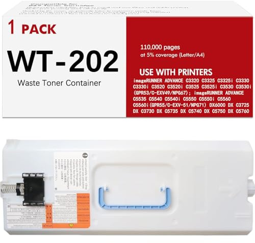 Kingmo WT-202 Waste Toner Container Box Bottle Replacement for Canon WT202 Waste Toner Container for imageRUNNER Advance C3525 C3320 C3325 C3325i C3330 C3330i C3520 C3520i C3525i C3530 C3530i Printer