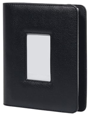 Album fotografico alla moda da 7,6 cm, con inserto cavo, organizer per schede tascabili, elegante album fotografico in pelle PU da 7,6 cm, per collezionisti di memoria