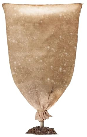 Demsyeq Sacs de Protection pour Plantes d'hiver en Toile de Jute - Protection Contre Le Gel - pour Cour, Jardin, Fleurs, légumes, Pluie, Arbre extérieur