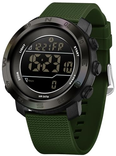 findtime Pedometer Digital Watches for Men Women Non Bluetooth Non APP Waterproof Mens Fitness Watch Calorie Step Counter Sports Watch Military with No Charger