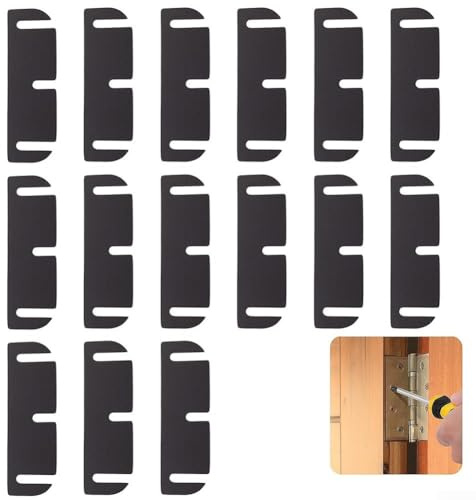 Lot de 15 rondelles de paumelle de porte intérieure en PVC - Réglables - 3,5 pouces - Noir