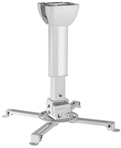 celexon universal Beamer-Decken-Halterung Multicel 3040Pro weiß | neigbarer, schwenkbarer & höhenverstellbarer Projektor-Halter mit 30 cm - 40 cm Deckenabstand inkl. Kabelführung |Tragkraft max. 15Kg