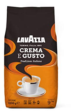 Lavazza, Crema e Gusto Tradizione Italiana, Geröstete Kaffeebohnen, mit Würzigen Aromatischen Noten, Ideal für einen Espresso, Arabica und Robusta Kaffeebohnen, 1 kg Packung