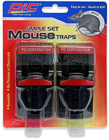PIC Mausefallen [Wiederverwendbare Tötenfallen] (Mausefallen – 3 Stück)