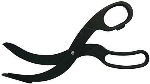 FACKELMANN 40198 Pizzaschere, Pizzaschneider aus Kunststoff, Schere für beschichtete Bleche und Pfannen (Farbe: Schwarz), Menge: 1 Stück