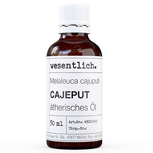 wesentlich. Olio di cajeput, olio essenziale – 100% naturale (bottiglia di vetro) – anche per lampada profumata e diffusore (50 ml)