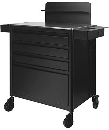 Activeshop werkstattwagen mit Steckdosen Professioneller Tattoo PRO INK 701 Schwarz rollwagen